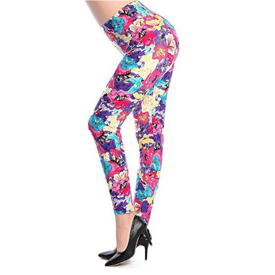Нов щампован клин с цветя Leggins Push Up Legins Guitar Plaid Thin Nine Gym Pants Модни дамски дрехи Подходящи панталони
