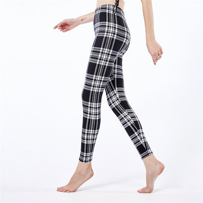 Нов щампован клин с цветя Leggins Push Up Legins Guitar Plaid Thin Nine Gym Pants Модни дамски дрехи Подходящи панталони