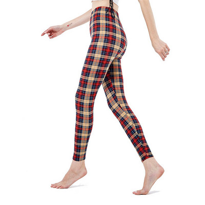 Нов щампован клин с цветя Leggins Push Up Legins Guitar Plaid Thin Nine Gym Pants Модни дамски дрехи Подходящи панталони