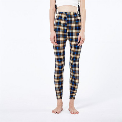 Нов щампован клин с цветя Leggins Push Up Legins Guitar Plaid Thin Nine Gym Pants Модни дамски дрехи Подходящи панталони