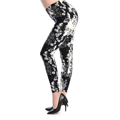 Нов щампован клин с цветя Leggins Push Up Legins Guitar Plaid Thin Nine Gym Pants Модни дамски дрехи Подходящи панталони