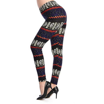 Нов щампован клин с цветя Leggins Push Up Legins Guitar Plaid Thin Nine Gym Pants Модни дамски дрехи Подходящи панталони