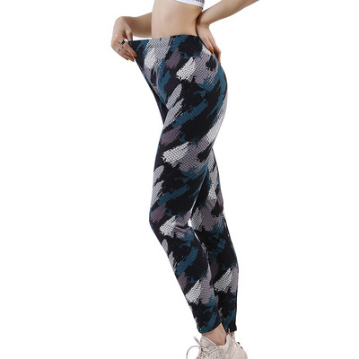Нов щампован клин с цветя Leggins Push Up Legins Guitar Plaid Thin Nine Gym Pants Модни дамски дрехи Подходящи панталони