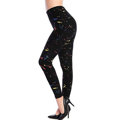 Нов щампован клин с цветя Leggins Push Up Legins Guitar Plaid Thin Nine Gym Pants Модни дамски дрехи Подходящи панталони