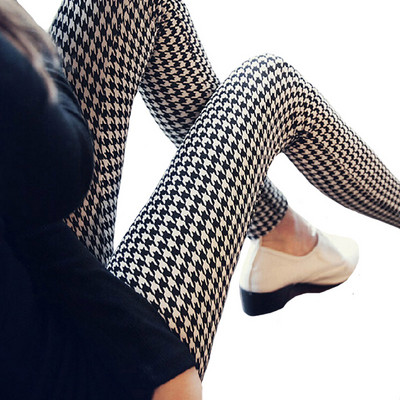 Нов щампован клин с цветя Leggins Push Up Legins Guitar Plaid Thin Nine Gym Pants Модни дамски дрехи Подходящи панталони