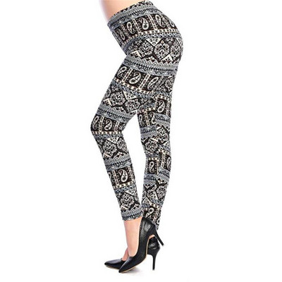 Нов щампован клин с цветя Leggins Push Up Legins Guitar Plaid Thin Nine Gym Pants Модни дамски дрехи Подходящи панталони