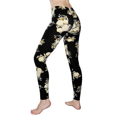 Нов щампован клин с цветя Leggins Push Up Legins Guitar Plaid Thin Nine Gym Pants Модни дамски дрехи Подходящи панталони