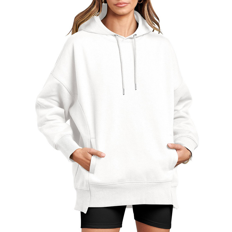 Hanorace supradimensionate pentru damă, fleece, casual, cu umăr căzut, hanorace atletice 2023, topuri de toamnă, buzunare largi, pulover cu cusături Harajuku
