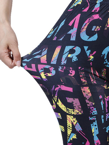YSDNCHI гамаши Горещи дамски цветни стилове с печат на букви Модни дамски кльощави еластични леггинси Фитнес панталони с висок ластик