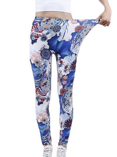 YSDNCHI Κολάν Hot Γυναικεία Έγχρωμη Επιστολή Στυλ εκτύπωσης Μόδα Lady Skinny Stretch Leggins Fitness Παντελόνι υψηλής ελαστικότητας