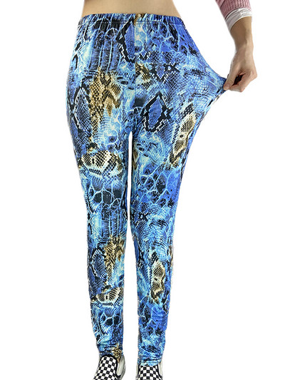 YSDNCHI Κολάν Hot Γυναικεία Έγχρωμη Επιστολή Στυλ εκτύπωσης Μόδα Lady Skinny Stretch Leggins Fitness Παντελόνι υψηλής ελαστικότητας