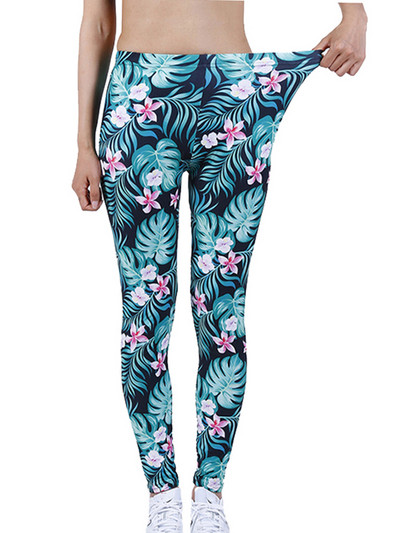 YSDNCHI Κολάν Hot Γυναικεία Έγχρωμη Επιστολή Στυλ εκτύπωσης Μόδα Lady Skinny Stretch Leggins Fitness Παντελόνι υψηλής ελαστικότητας