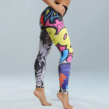 Αθλητικά κολάν Γυναικεία παντελόνια γιόγκα Προπόνηση Ρούχα γυμναστικής Τζόκινγκ Καλσόν γυμναστικής για τρέξιμο Stretch print Αθλητικά κολάν Λεπτά