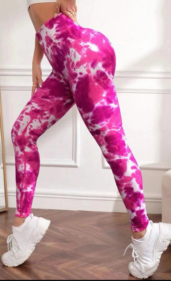 Γραβάτα Dye Leggings Workout Σέξι μαύρο ροζ ουράνιο τόξο ψηλόμεσο παντελόνι γιόγκα Scrunch Butt Lifting Ελαστικό καλσόν Παντελόνι γυμναστικής