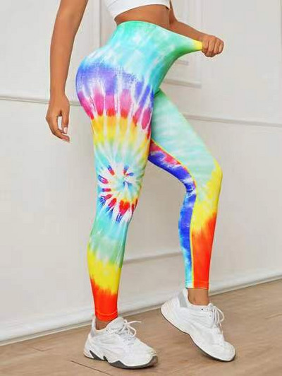 Γραβάτα Dye Leggings Workout Σέξι μαύρο ροζ ουράνιο τόξο ψηλόμεσο παντελόνι γιόγκα Scrunch Butt Lifting Ελαστικό καλσόν Παντελόνι γυμναστικής
