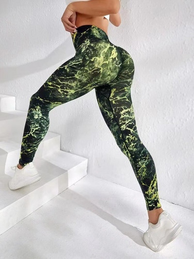 Γραβάτα Dye Leggings Workout Σέξι μαύρο ροζ ουράνιο τόξο ψηλόμεσο παντελόνι γιόγκα Scrunch Butt Lifting Ελαστικό καλσόν Παντελόνι γυμναστικής