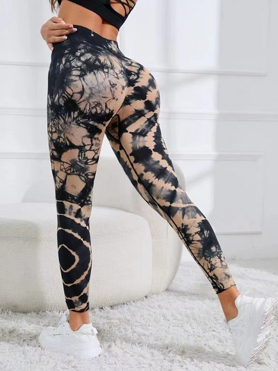 Γραβάτα Dye Leggings Workout Σέξι μαύρο ροζ ουράνιο τόξο ψηλόμεσο παντελόνι γιόγκα Scrunch Butt Lifting Ελαστικό καλσόν Παντελόνι γυμναστικής