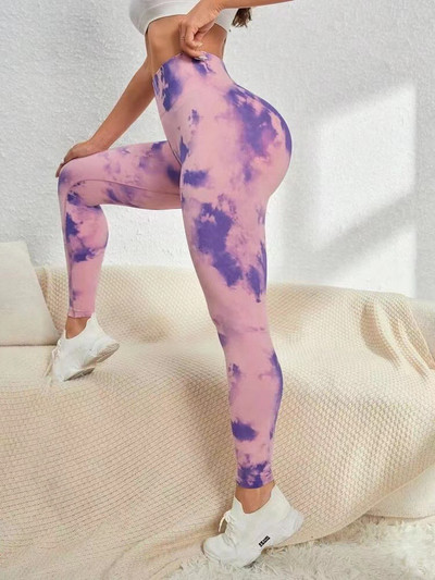 Γραβάτα Dye Leggings Workout Σέξι μαύρο ροζ ουράνιο τόξο ψηλόμεσο παντελόνι γιόγκα Scrunch Butt Lifting Ελαστικό καλσόν Παντελόνι γυμναστικής
