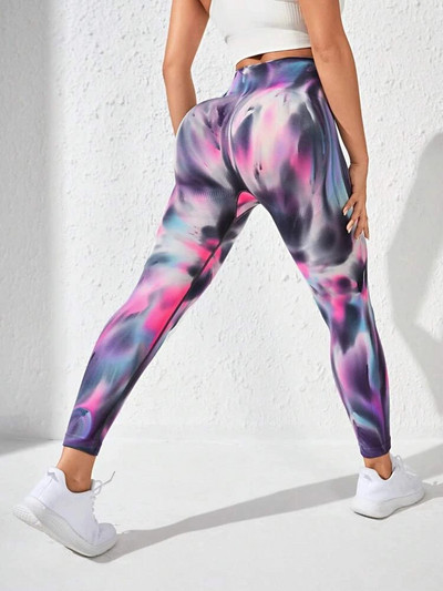 Γραβάτα Dye Leggings Workout Σέξι μαύρο ροζ ουράνιο τόξο ψηλόμεσο παντελόνι γιόγκα Scrunch Butt Lifting Ελαστικό καλσόν Παντελόνι γυμναστικής