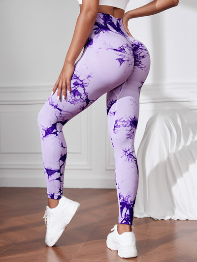 Γραβάτα Dye Leggings Workout Σέξι μαύρο ροζ ουράνιο τόξο ψηλόμεσο παντελόνι γιόγκα Scrunch Butt Lifting Ελαστικό καλσόν Παντελόνι γυμναστικής
