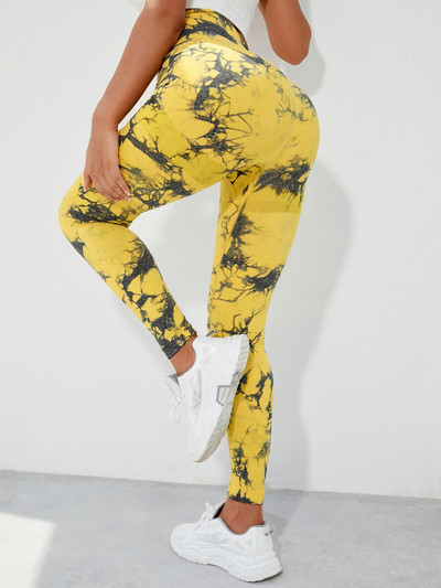 Γραβάτα Dye Leggings Workout Σέξι μαύρο ροζ ουράνιο τόξο ψηλόμεσο παντελόνι γιόγκα Scrunch Butt Lifting Ελαστικό καλσόν Παντελόνι γυμναστικής