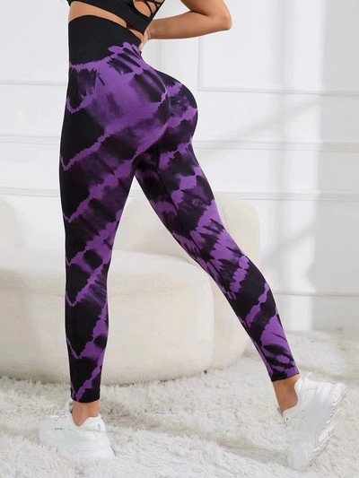Γραβάτα Dye Leggings Workout Σέξι μαύρο ροζ ουράνιο τόξο ψηλόμεσο παντελόνι γιόγκα Scrunch Butt Lifting Ελαστικό καλσόν Παντελόνι γυμναστικής