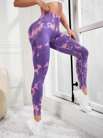 Γραβάτα Dye Leggings Workout Σέξι μαύρο ροζ ουράνιο τόξο ψηλόμεσο παντελόνι γιόγκα Scrunch Butt Lifting Ελαστικό καλσόν Παντελόνι γυμναστικής
