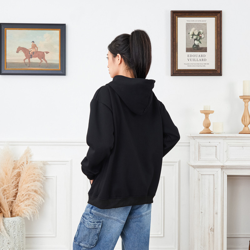 Γυναικείες Y2K Μακρυμάνικο μοτίβο Φούτερ με φερμουάρ και κουκούλες Casual Loose Drop Shoulder Harajuku Φούτερ με κουκούλα και τσέπες