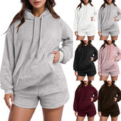 Flis majice s kapuljačom Ženske jesenske zimske plišane tople pahuljaste majice s kapuljačom Opuštena debela majica s kapuljačom Harajuku korejski baršunasti pulover