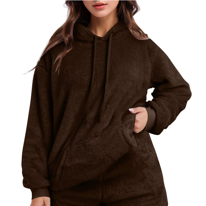 Flis majice s kapuljačom Ženske jesenske zimske plišane tople pahuljaste majice s kapuljačom Opuštena debela majica s kapuljačom Harajuku korejski baršunasti pulover