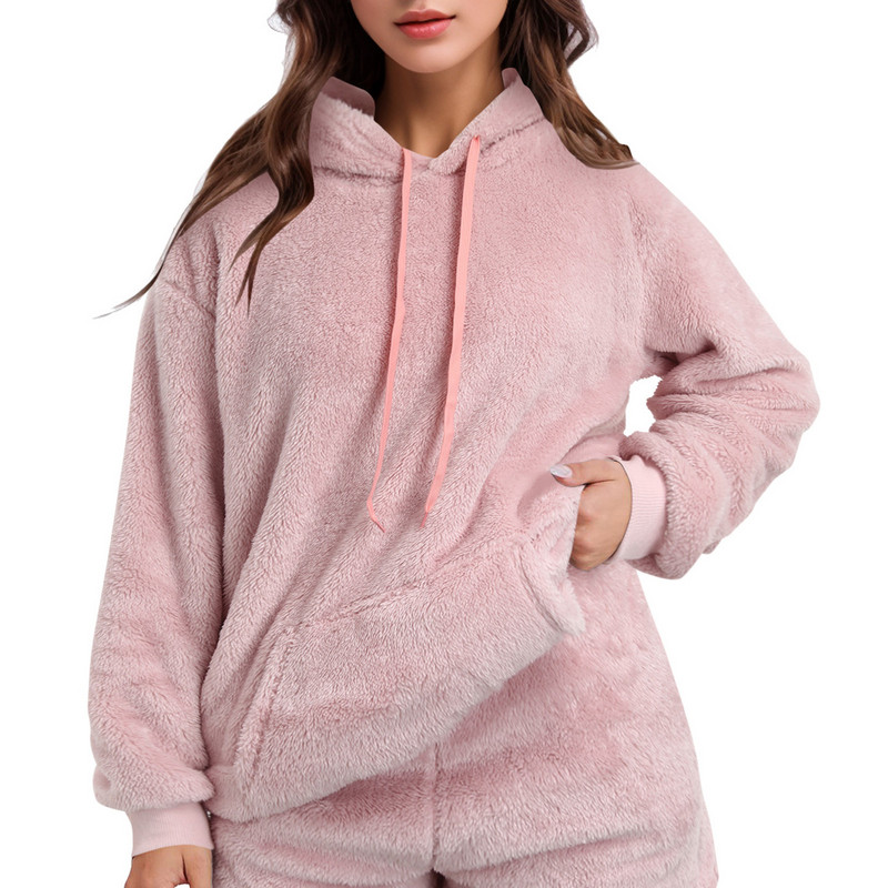 Flis majice s kapuljačom Ženske jesenske zimske plišane tople pahuljaste majice s kapuljačom Opuštena debela majica s kapuljačom Harajuku korejski baršunasti pulover