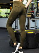 Γυναικείο παντελόνι γιόγκα Ψηλόμεσο στρατιωτικό στυλ Αθλητικό κολάν γυμναστικής Slim Fit Φούτερ τσέπης Παντελόνι γυμναστικής για τρέξιμο σε εξωτερικούς χώρους