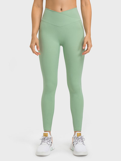 Nepoagym 25" Γυναικεία κολάν γιόγκα χωρίς μπροστινή ραφή με πλαϊνές τσέπες σταυρωτή μέση προπόνηση Κολάν γυμναστικής αθλητικό παντελόνι για τρέξιμο