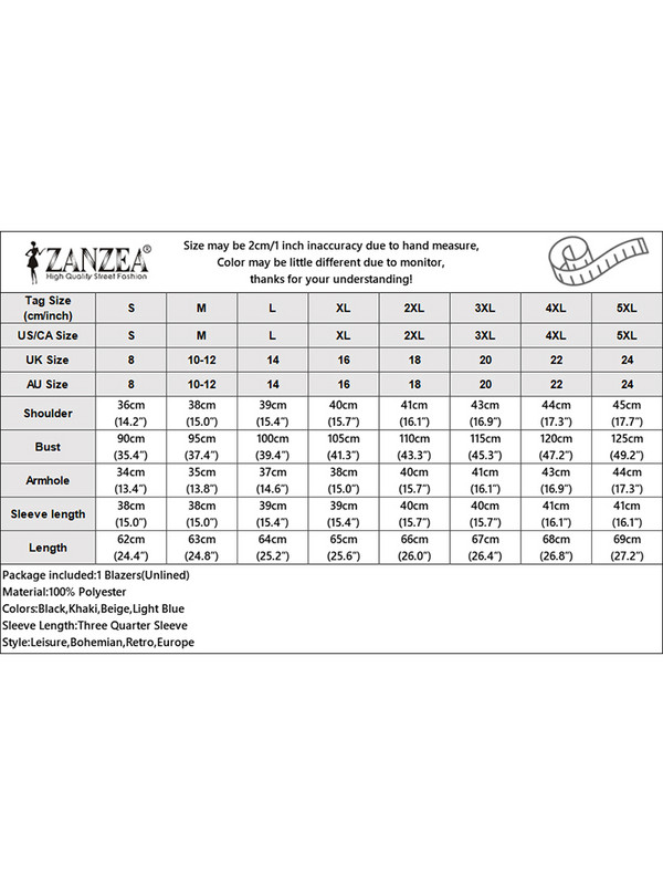 Μόδα φόρμα γραφείου με λαιμόκοψη 3/4 μανίκια ZANZEA Κομψά Γυναικεία OL Work Blazer Φθινοπωρινά casual outwear Γυναικεία λεπτά παλτό Μπουφάν