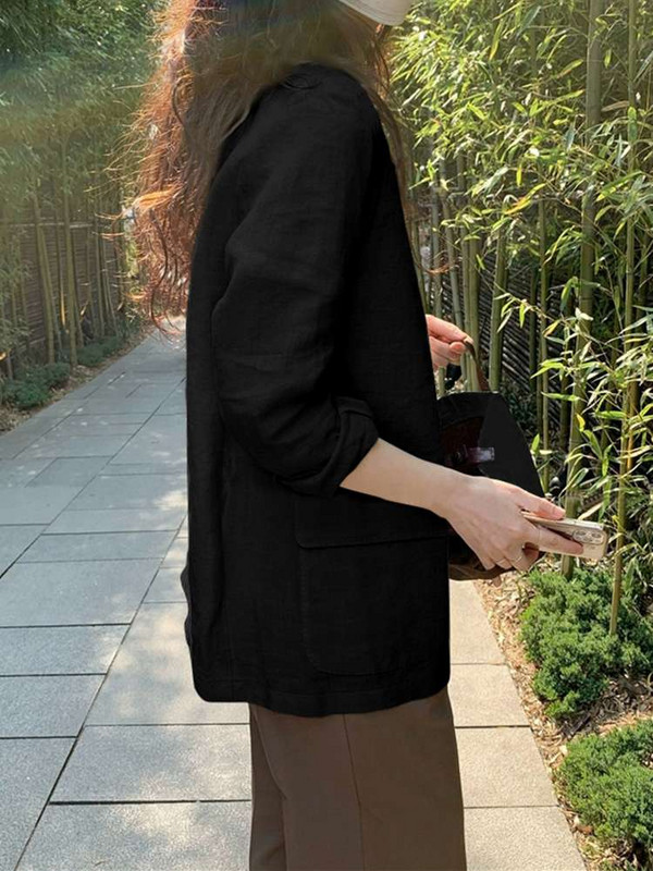 Madingi rudens kostiumai ZANZEA pavasario moterims, atvartu, kakleliu, ilgomis rankovėmis, ploni viršutiniai drabužiai biuro viršutiniai drabužiai Kasdieniai solidūs marškinėliai