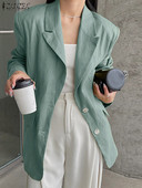 Κομψό γυναικείο μακρυμάνικο ζιβάγκο ZANZEA Γυναικεία φαρδιά παλτό γραφείου Μπουφάν 2023 Άνοιξη Φθινόπωρο Υπερμεγέθη Γυναικεία ρούχα στο δρόμο