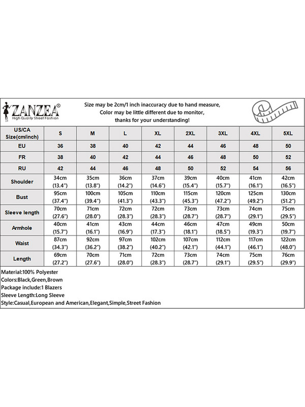 ZANZEA Holiday Μακρυμάνικα OL Μπουφάν Μόδα Γυναικεία Μπλέιζερ 2023 Φθινοπωρινό μακριά φουσκωτά μανίκια Παλτό Κομψά εξωτερικά ρούχα με γιακά με πέτο