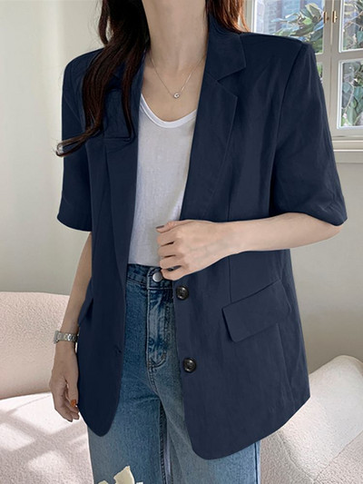 ZANZEA korejski modni sakoi kratkih rukava OL odijela za slobodno vrijeme Sako sa dugmadima s urezanim ovratnikom Ženska formalna ležerna odijela Kaputi