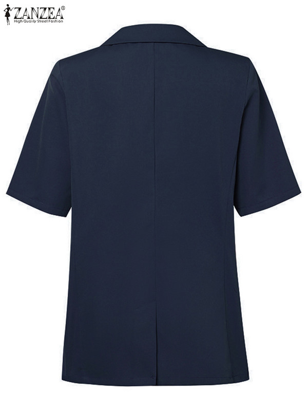 ZANZEA korejski modni sakoi kratkih rukava OL odijela za slobodno vrijeme Sako sa dugmadima s urezanim ovratnikom Ženska formalna ležerna odijela Kaputi