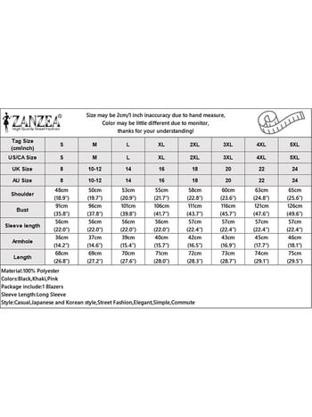 ZANZEA 2023 Φθινοπωρινή μόδα σέξι V λαιμόκοψη casual μονόχρωμα παλτό Κομψά γυναικεία Blazer OL στυλ Μακρυμάνικο Γυναικείο παλτό Streetwear