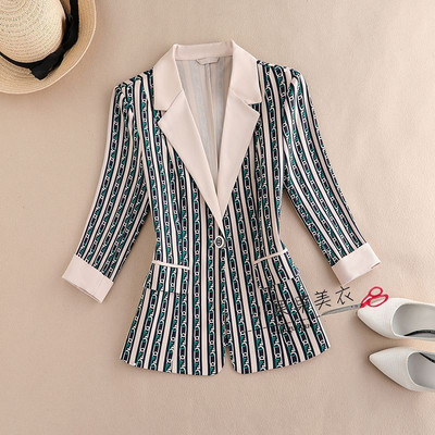 Ženska gornja odjeća Vrhunska elegancija Temperament Gornja odjeća za odijelo na pruge Ležerna moda Tanka gornja odjeća