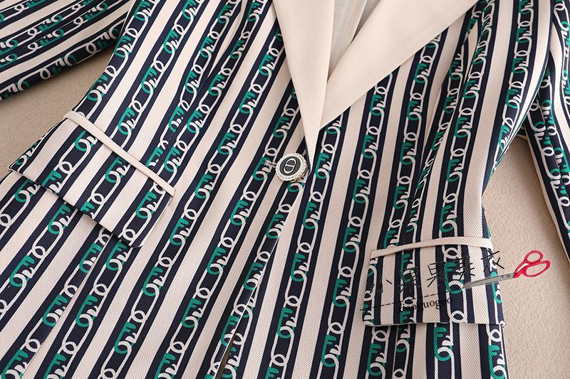 Ženska gornja odjeća Vrhunska elegancija Temperament Gornja odjeća za odijelo na pruge Ležerna moda Tanka gornja odjeća