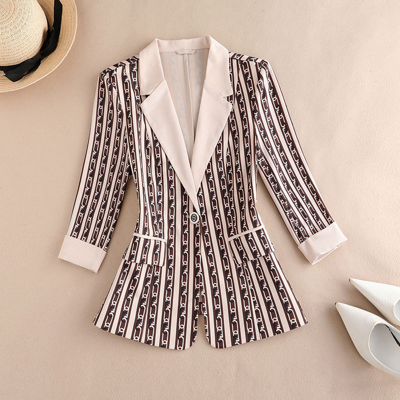 Ženska gornja odjeća Vrhunska elegancija Temperament Gornja odjeća za odijelo na pruge Ležerna moda Tanka gornja odjeća