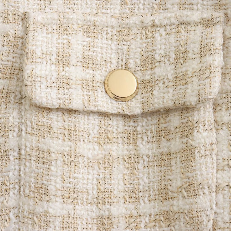 Γυναικείο τζάκετ Φθινοπωρινό Vintage Tweed Blazers Παλτό Μόδα μακρυμάνικο νέο σε πανωφόρι κοστούμι Γυναικείο νέο σε εξωτερικά ρούχα Ρούχα