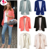 2023 Candy Color Μανίκια επτά σημείων Μικρό κοστούμι Commuter Μοντέλα Λεπτά γυναικεία σακάκια