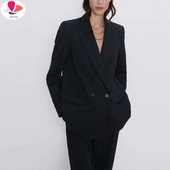 Φθινοπωρινό και Χειμώνα Γυναικείο σακάκι σακάκι Casual Μονόχρωμο Διακοσμητικό παλτό με διπλό στήθος