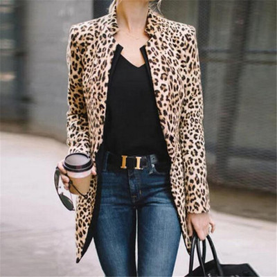 Blazer cu imprimeu leopard la modă, iarnă, haină pentru femei, haină cu mânecă lungă, sexy, pentru femei, sacouri, jachete, pentru birou, pentru femei, blazer, topuri, nou