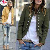 Blazer Ženske jakne dugih rukava s kopčom u nizu Samokultivirano malo odijelo Labavi žuti crveni kaput Uzorak Hot Style Femme Mujer