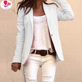 2023 Casual Slim Blazer Feminino Γυναικείες παλτό με ένα κουμπί επάνω Κοστούμι Office Lady Blazer Jacket Femme Open Stitch Streetwears