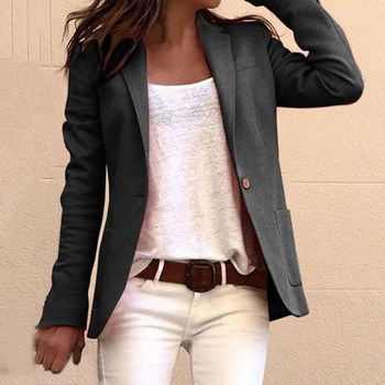 2023 Casual Slim Blazer Feminino Γυναικείες παλτό με ένα κουμπί επάνω Κοστούμι Office Lady Blazer Jacket Femme Open Stitch Streetwears